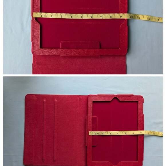 Roocase Red Leather Folio Protective Case Cover Stand Roocase 10"-10.5" Tablet - Picture 11 of 13